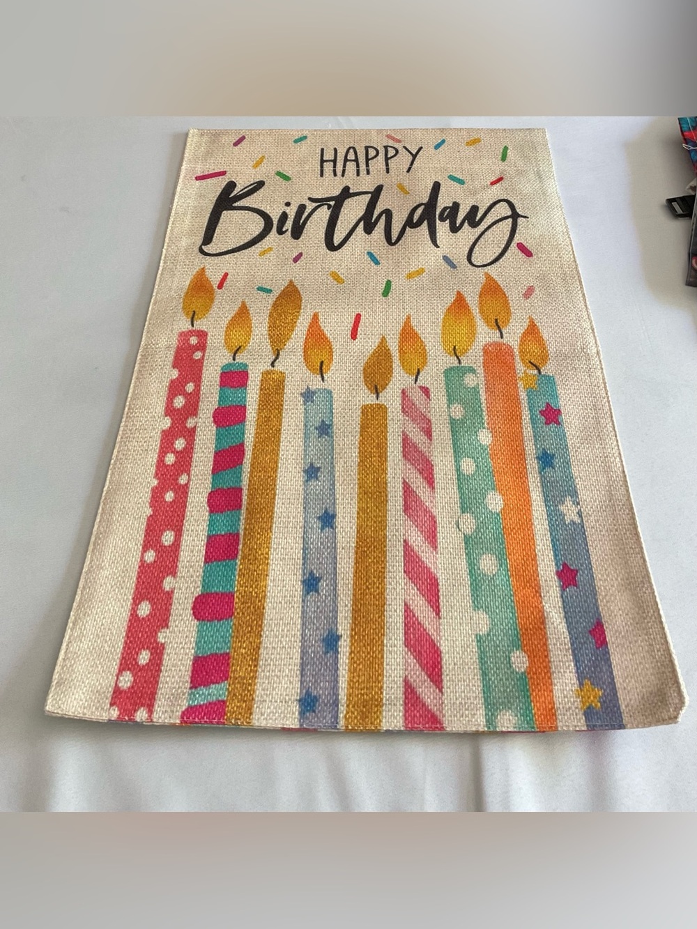 Happy Birthday Candle Garden Flag - Colorful Birthday Decor